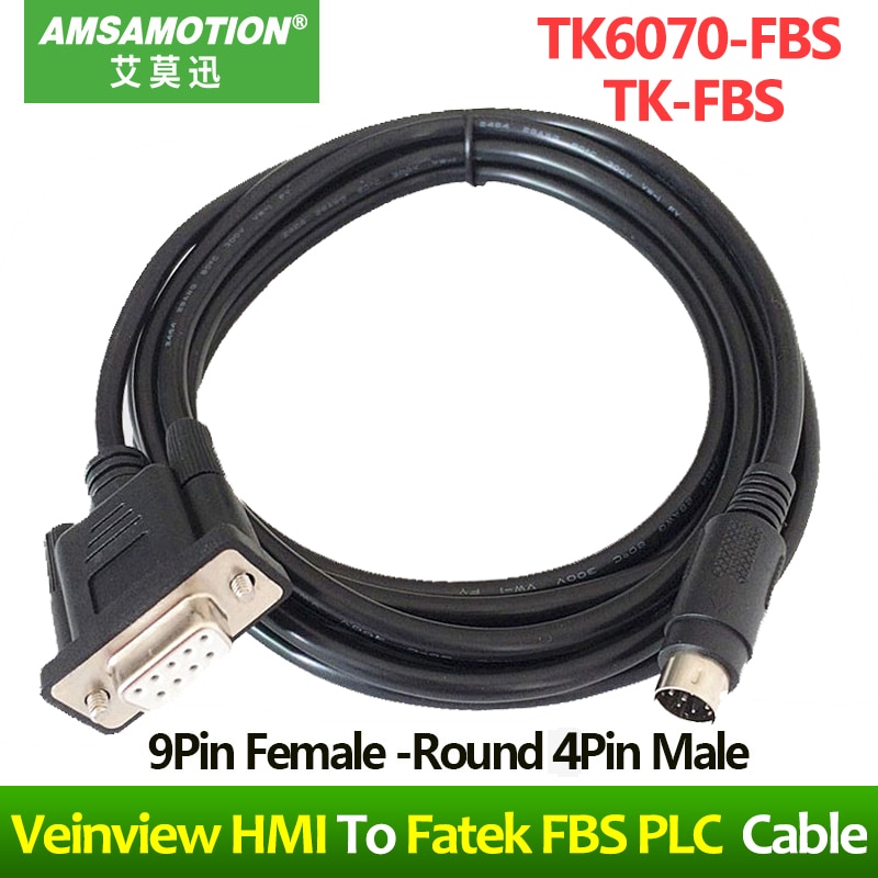 TK6070-FBS 적합 Veinview TK6070 시리즈 터치 패널 HMI 연결 FATEK FBS 시리즈 PLC 프로그래밍 케이블 TK-FBS
